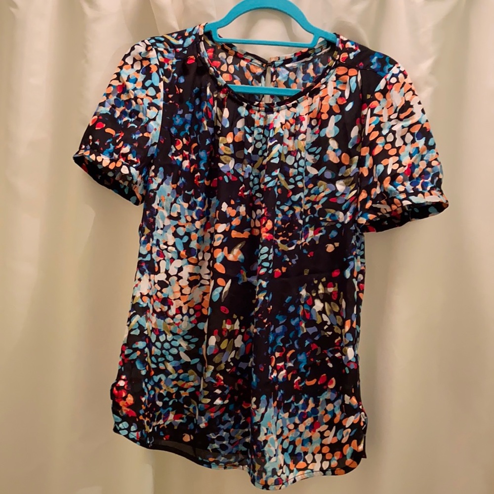 Pleated neck blouse